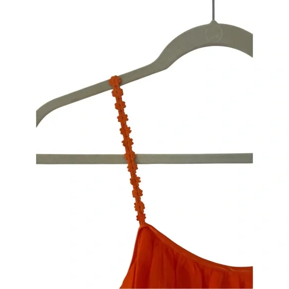 Payal Jain Anthropologie Tiered Tulle Ruffle Maxi Dress Orange Size 4 EUC - Picture 4 of 8